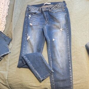 Classic Blue Distressed Skinny Jeans